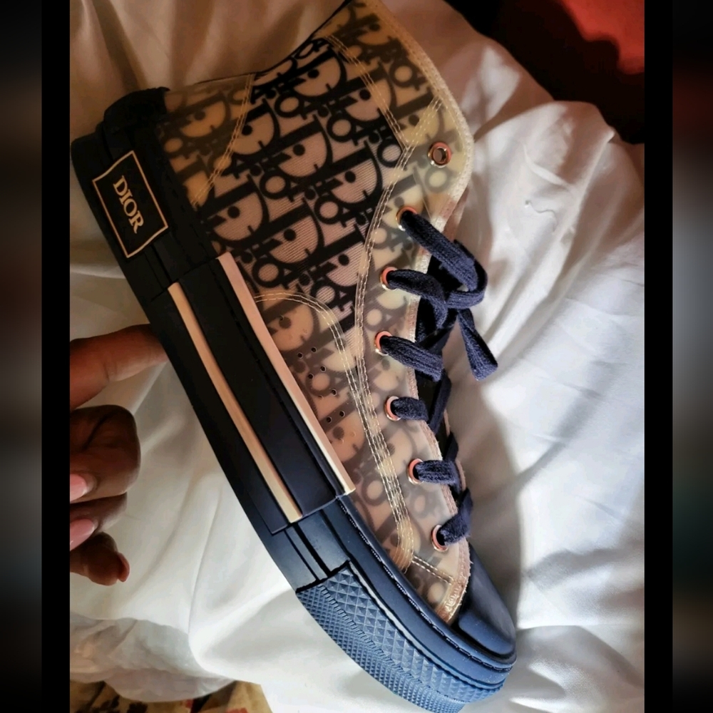 SIZE 9 DIOR B23 HIGH DIOR OBLIQUE-BLUE